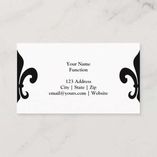 (紋章の)フラ・ダ・リ名刺テンプレート |黒 名刺 (裏面)