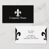 (紋章の)フラ・ダ・リ名刺テンプレート |黒 名刺 (正面/裏面)