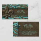 （紋章の）フラ・ダ・リ名刺ブラウンブルーゼブラ 名刺 (正面/裏面)