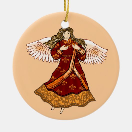 （紋章の）フラ・ダ・リ天使 セラミックオーナメント (正面)