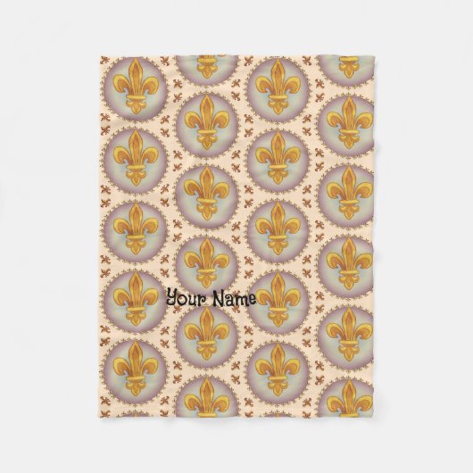 （紋章の）フラ・ダ・リ家紋姓 フリースブランケット (正面)