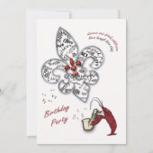 （紋章の）フラ・ダ・リ式誕生日招待状 招待状 (裏面)