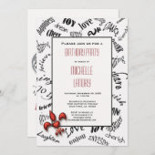 （紋章の）フラ・ダ・リ式誕生日招待状 招待状 (正面/裏面)