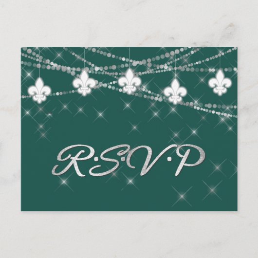 （紋章の）フラ・ダ・リ灯 |グリーンはっきりしたテーマの応答 インビテーションポストカード (正面)