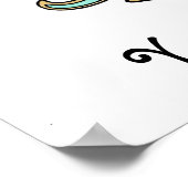 （紋章の）フラ・ダ・リ無地のカラー – ターコイズアクア ポスター (角)