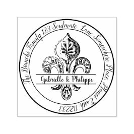 （紋章の）フラ・ダ・リ独自の差出人住所の作成 セルフインキングスタンプ