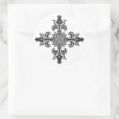 (紋章の)フラ・ダ・リ瞑想4コーナー ラウンドシール (バッグ)