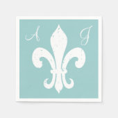 (紋章の)フラ・ダ・リ紙ナプキンのパーソナ結婚ライズ スタンダードカクテルナプキン (正面)