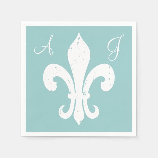 (紋章の)フラ・ダ・リ紙ナプキンのパーソナ結婚ライズ スタンダードカクテルナプキン (正面)