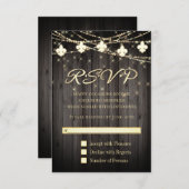 （紋章の）フラ・ダ・リ素朴灯 | Wood Bohoシック 出欠カード (正面/裏面)