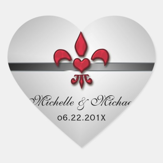 （紋章の）フラ・ダ・リ結婚ハート ハートシール (正面)