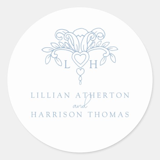 （紋章の）フラ・ダ・リ結婚感謝していは青い好意 ラウンドシール (正面)