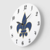 （紋章の）フラ・ダ・リ記号 ラージ壁時計 (傾斜)