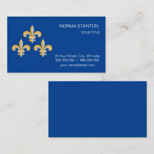 (紋章の)フラ・ダ・リ記号 名刺 (正面/裏面)