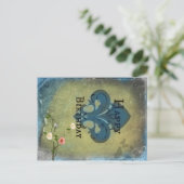 （紋章の）フラ・ダ・リ誕生日はがき ポストカード (スタンド正面)