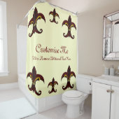 (紋章の)フラ・ダ・リ赤/金ゴールド シャワーカーテン (インサイチュ)