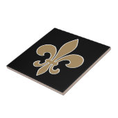 (紋章の)フラ・ダ・リ金ゴールドのアウトライン(白と黒) タイル (側面)