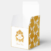 （紋章の）フラ・ダ・リ金ゴールドパターン – Rococo 結婚 Crest's フェイバーボックス (オープン)