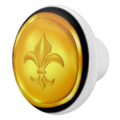 （紋章の）フラ・ダ・リ金ゴールド引き出しプル – SRF セラミックノブ (右)