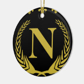 (紋章の)フラ・ダ・リ金ゴールド、レター、または番号 セラミックオーナメント (左)