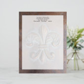 （紋章の）フラ・ダ・リ、古い銅線ルック印刷 レターヘッド (スタンド正面)