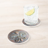 （紋章の）フラ・ダ・リ、古い銅色の印刷 コースター (側面)