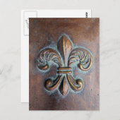 (紋章の)フラ・ダ・リ、古い銅色の印刷 ポストカード (正面/裏面)