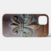 （紋章の）フラ・ダ・リ、古い銅色の印刷 Case-Mate iPhoneケース (裏面 (横))