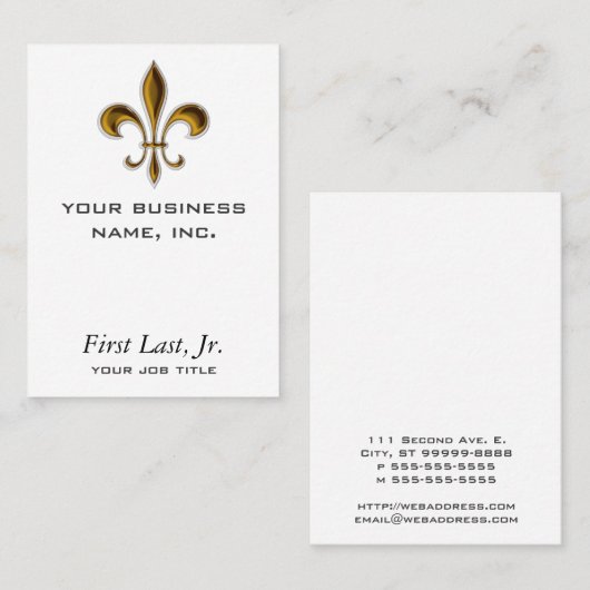 （紋章の）フラ・ダ・リ 名刺 (正面/裏面)