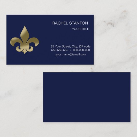 （紋章の）フラ・ダ・リ 名刺 (正面/裏面)