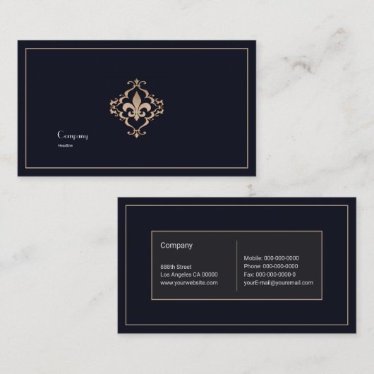 （紋章の）フラ・ダ・リ 名刺 (正面/裏面)