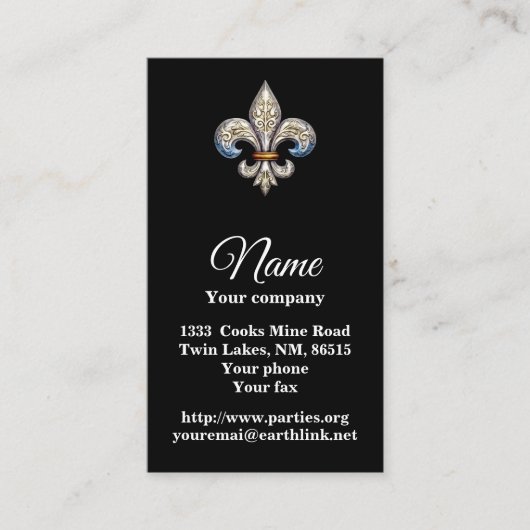 （紋章の）フラ・ダ・リ 名刺 (正面)