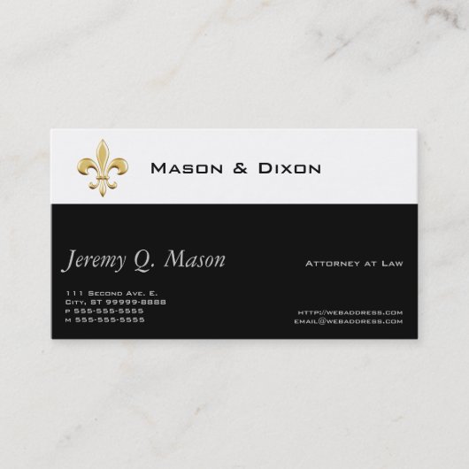 （紋章の）フラ・ダ・リ/弁護士 名刺 (正面)