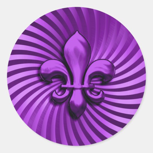 （紋章の）フラ・ダ・リ（紫） ラウンドシール (正面)