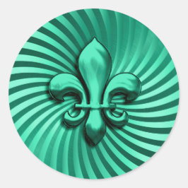 （紋章の）フラ・ダ・リ（緑） ラウンドシール