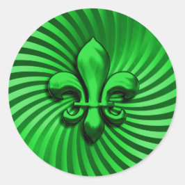 （紋章の）フラ・ダ・リ（緑） ラウンドシール