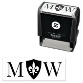 （紋章の）フラ・ダ・リ#37カップル結婚の2イニシャルモノグラム セルフインキングスタンプ (インサイチュ)