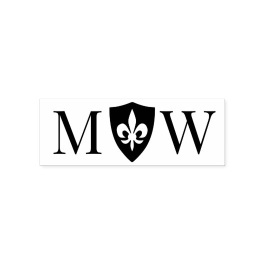 （紋章の）フラ・ダ・リ#37カップル結婚の2イニシャルモノグラム セルフインキングスタンプ (デザイン)