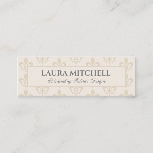 （紋章の）フラ・ダ・リAlabaster名刺 スキニー名刺 (正面)