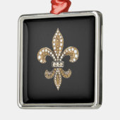 （紋章の）フラ・ダ・リFlorニュー・オーリンズは金ゴールドをカスタマイズ メタルオーナメント (左)