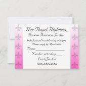 （紋章の）フラ・ダ・リRSVPのメモカード-ピンク 出欠カード (裏面)