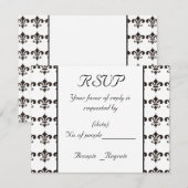 （紋章の）フラ・ダ・リRSVPカードテンプレート 出欠カード (正面/裏面)
