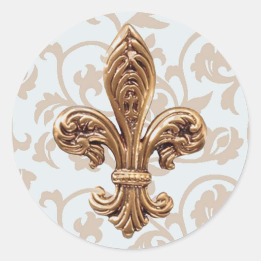 （紋章の）フラ・ダ・リsti付きハイライフパウダーブルースクロール ラウンドシール (正面)