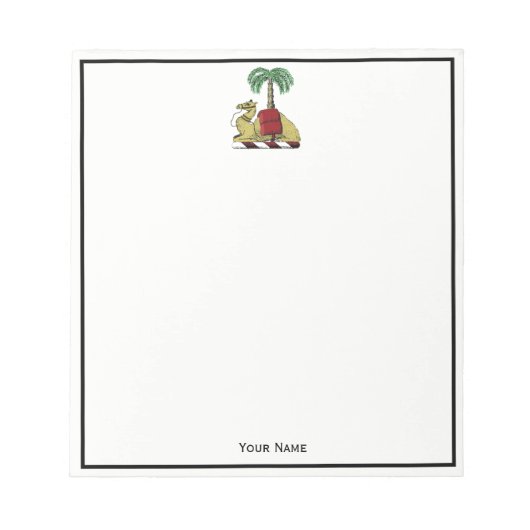 紋章キャメルパームツリーカラーコートオブアームズ ノートパッド (正面)