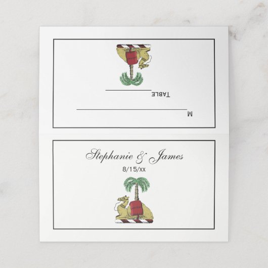 紋章キャメルパームツリーカラーコートオブアームズ プレイスカード (外部開封)