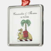 紋章キャメルパームツリーカラーコートオブアームズ メタルオーナメント (左)