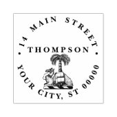 紋章キャメルパームツリーカラーコートオブアームズ ラバースタンプ (インプリント)