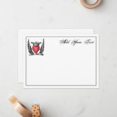 紋章ハートウイングコートオブアームクレストノートカード ノートカード (正面/裏面インサイチュ)