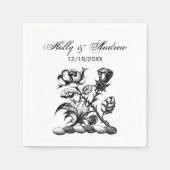 紋章バラ&ティスルコートオブアームズ紋章 スタンダードカクテルナプキン (正面)