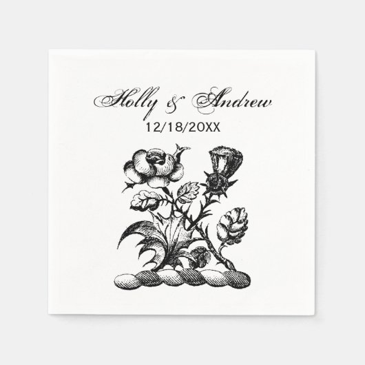 紋章バラ&ティスルコートオブアームズ紋章 スタンダードカクテルナプキン (正面)